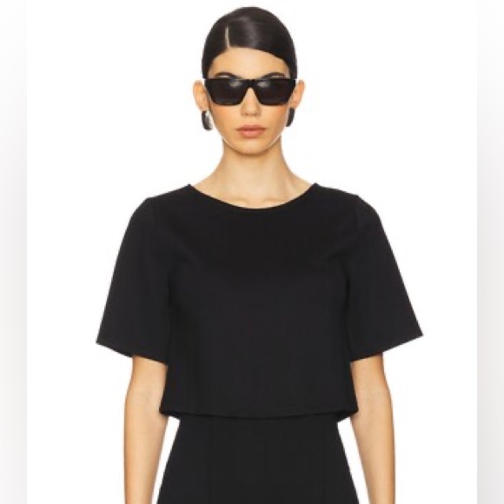 Ponte Knit Short Sleeve Top in Black
Ripley Rader NWT
